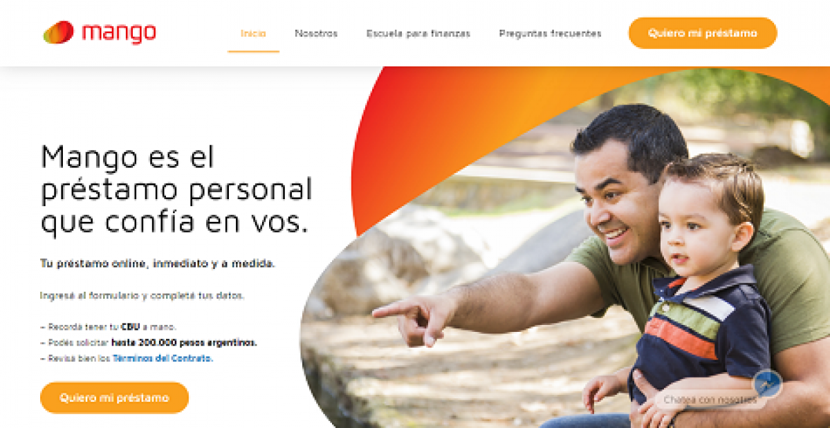 Mango préstamos desde el teléfono celular