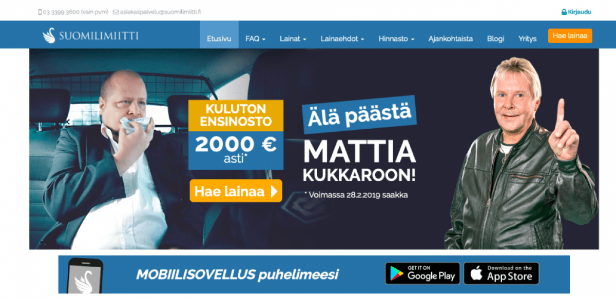 Suomilimiitti - Lainaa 2000 euroa heti tilille 