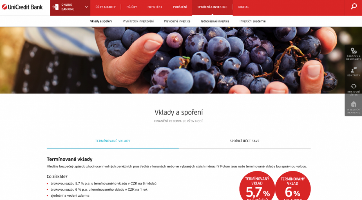 Unicredit bank termínovaný vklad recenze - úroková sazba | Finaton.com